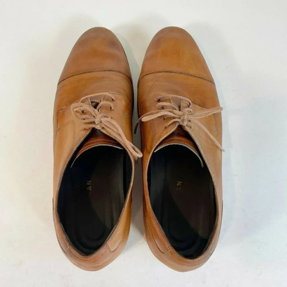 Cole Haan Men Henry Grand Cap Toe Oxford Dress Shoes Brown US 10M Leather C24519